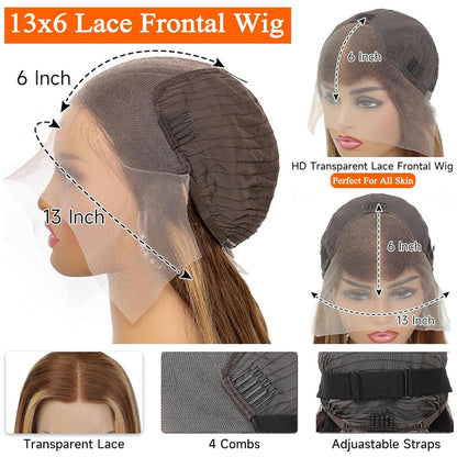 13x6 Lace Front Human Hair Wig P4 27 Body Wave, Density - view 3
