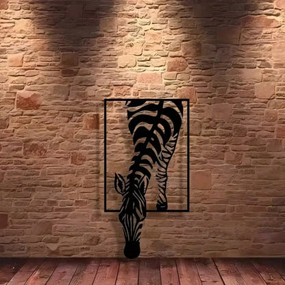 1 pieces Ultra practical minimalist zebra metal wall art, handmade iron stripe decoration - view 9