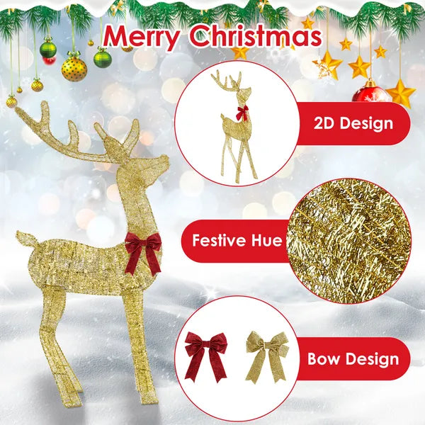 Lighted Christmas Reindeer & Sleigh Indoor Outdoor Christmas Decoration Christmas Lighted Display With 8 Lighting Modes - view 4
