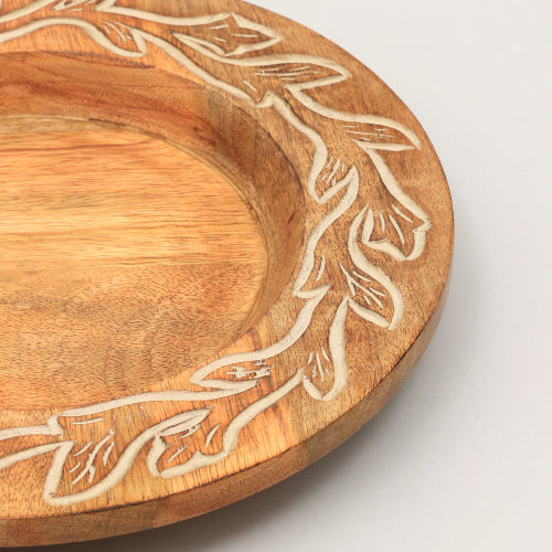 Handcrafted Wood Charger Plate Wooden Dinning Placemat Artisan Wood Tableware - view 6