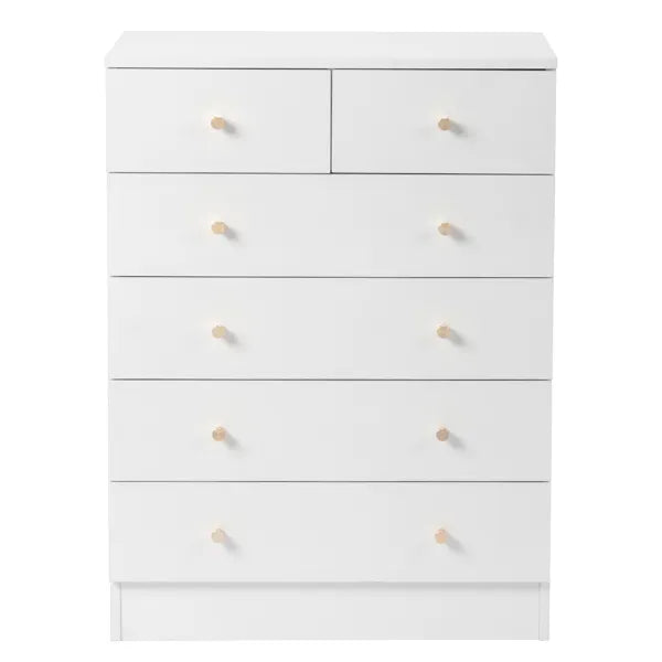 Modern Simple 6-Drawer Dresser White - view 2