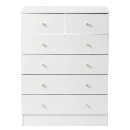 Modern Simple 6-Drawer Dresser White - view 2