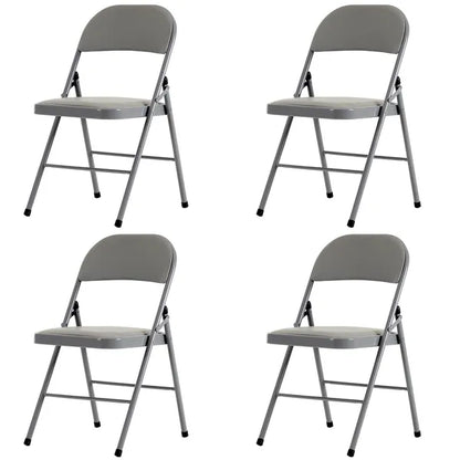 4pcs Elegant Foldable Iron & PVC Chairs For Convention & Exhibition Gray - view 2