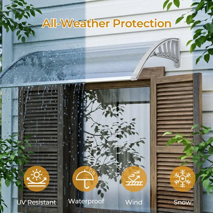 Awning For Door Entrance Window, 38x40 Inch Window Canopy Exterior, UV Rain Snow Protection For House Porch Patio Deck - view 3