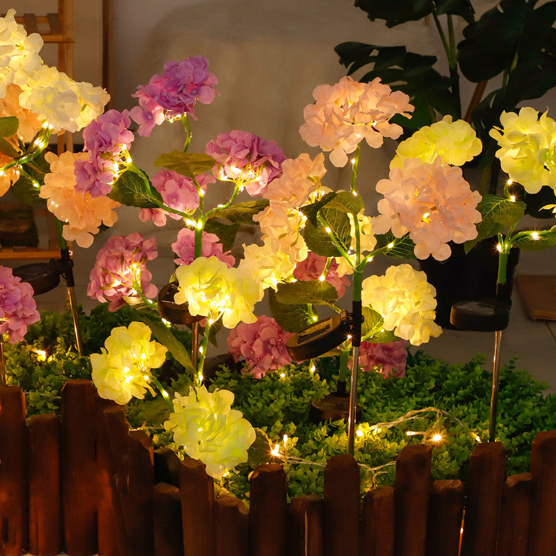 Solar Hydrangea Lights Floor Outlet Outdoor Garden Decorative Lights - view 2