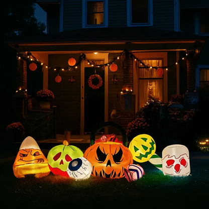 8FT Long Halloween Inflatables Pumpkins Eyeball Candy Outdoor Decorations - view 3
