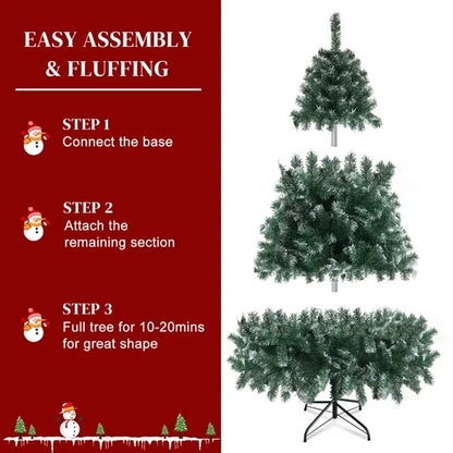 6FT Iron Leg White PVC 812 Branches Christmas Tree - view 4