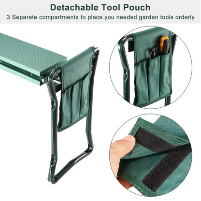 Foldable Garden Kneeler Seat With Kneeling Soft Cushion Pad Tools Pouch Portable Gardener - view 2