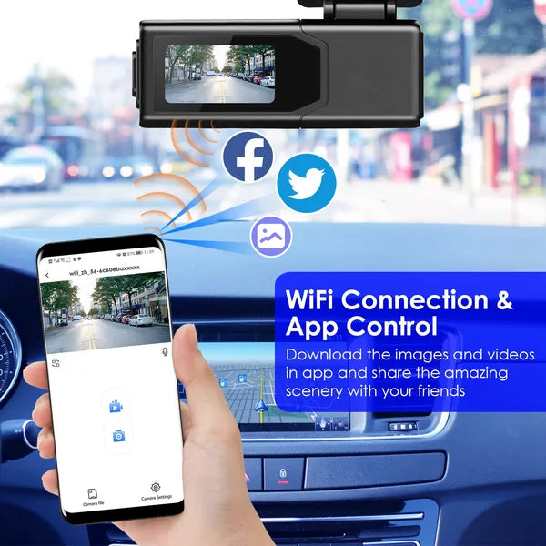 2K HD Front Dash Cam For Car With IPS Screen Night Vision Loop Recording Included 32G Storage Card 140° Wide Angle WiFi - view 2